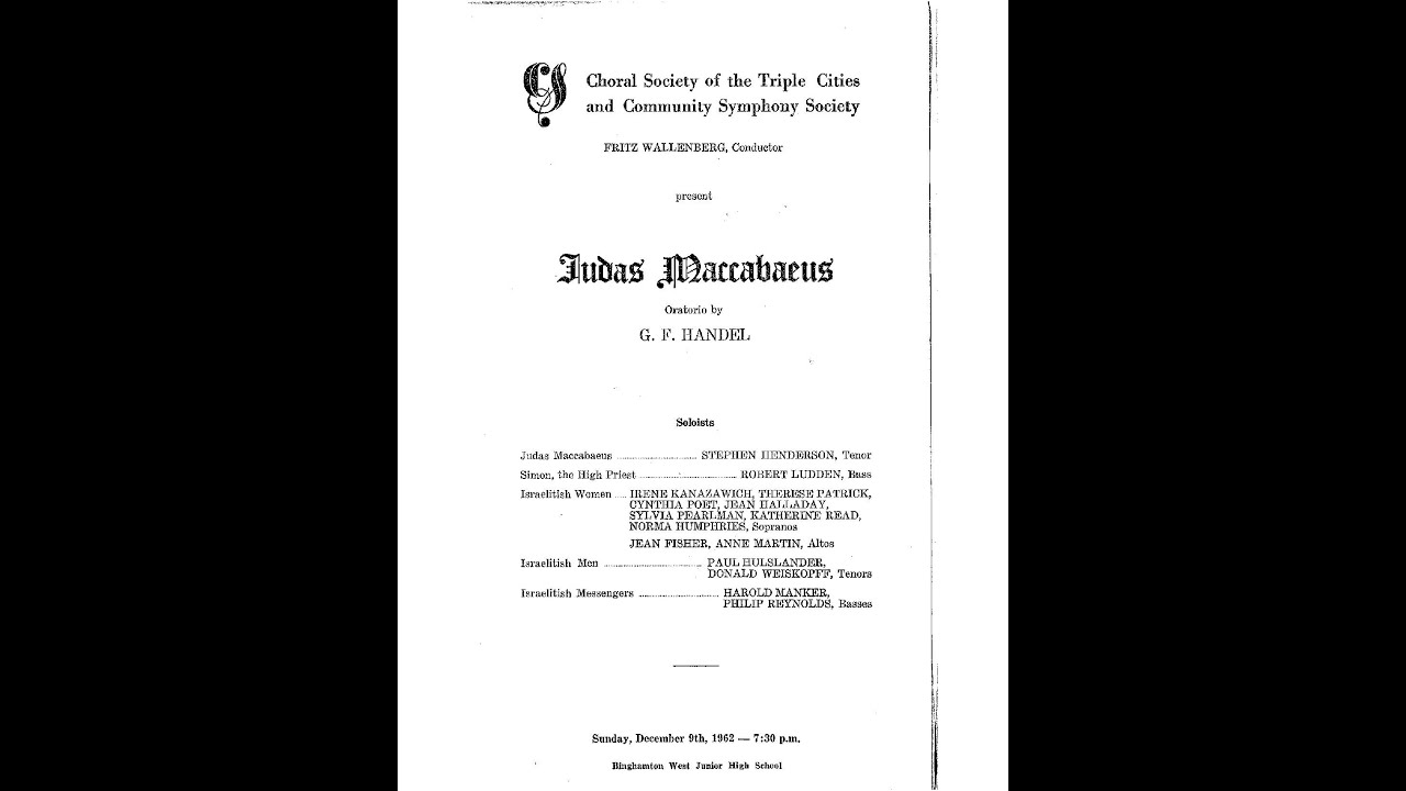Handel - Judas Maccabaeus - 14. Trio and Chorus - Disdainful of Danger
