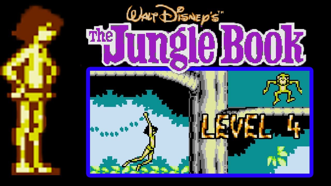 Jungle Book NES Gameplay - Level 4 And Second Boss Fight with Baloo [Dendy]