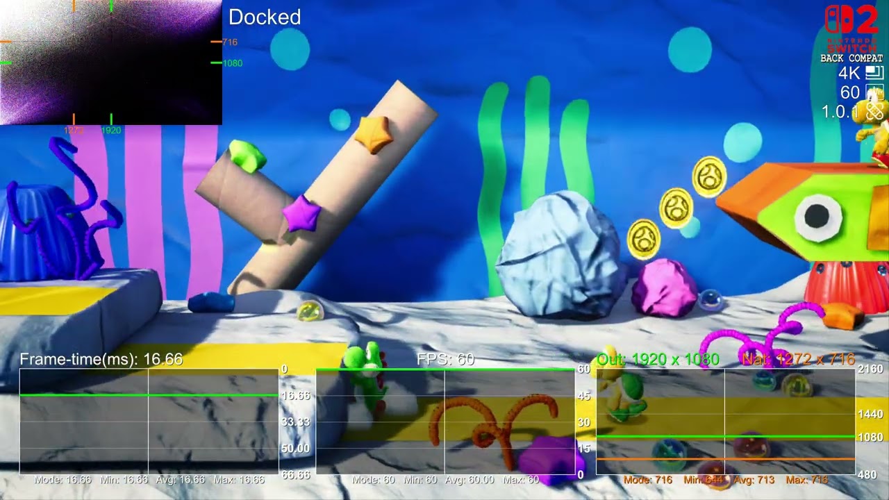 Yoshi's Crafted World - Nintendo Switch 1 x Nintendo Switch 2 - FPS and Resolution - Small Test