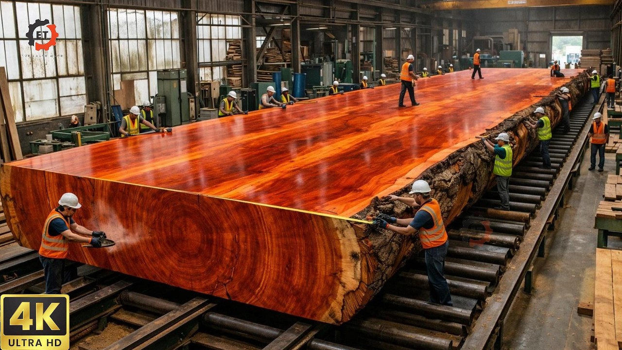 Inside the Giant Wood Factory: From Massive Logs to Beautiful Luxury Furniture
