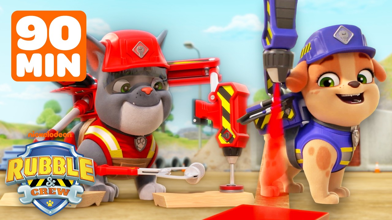90 Minutes of Pawsome Power-Tools & PupPacks! 🛠️🐾 w/ Rubble, Charger, & Mix | Rubble & Crew