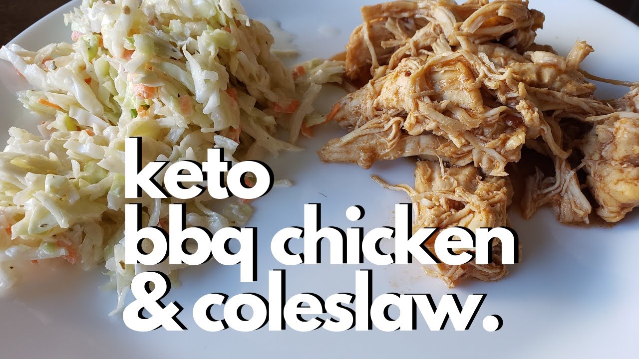 KETO INSTANT POT BBQ CHICKEN & COLESLAW RECIPE   LOW CARB COLESLAW  EASY KETO INSTANT POT RECIPE