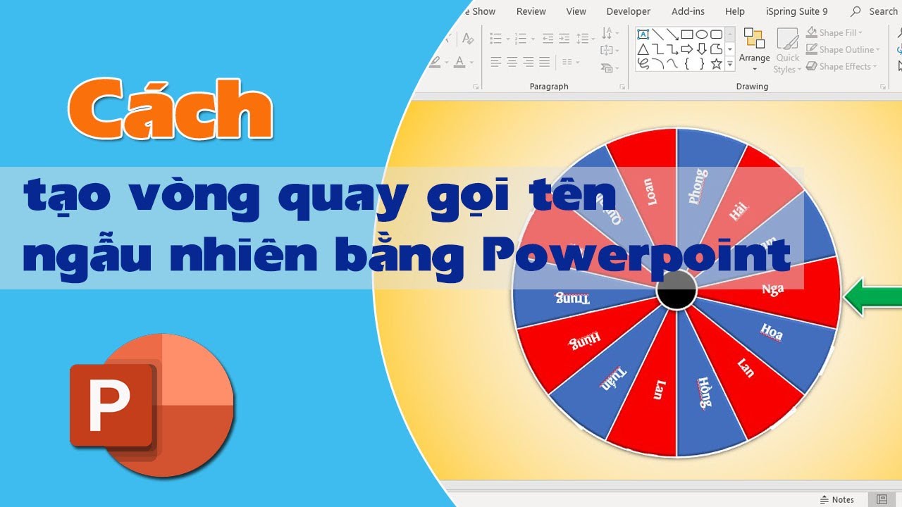 Cách tạo vòng quay gọi tên ngẫu nhiên trên Powerpoint | Create Random name picker | Thầy Giáo Làng