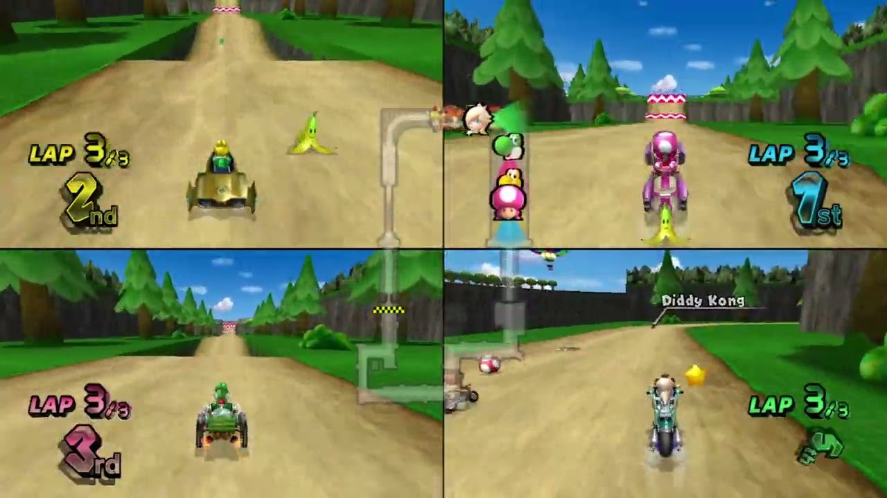 Mario Kart Wii Custom Tracks (Wiimms) ✦ 4 Players #796 (3 Tracks) 150cc