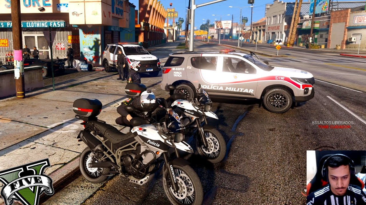 ROCAM APOIO AO TÁTICO 125 + PRESO ARMADO DE NOVO - GTA RP