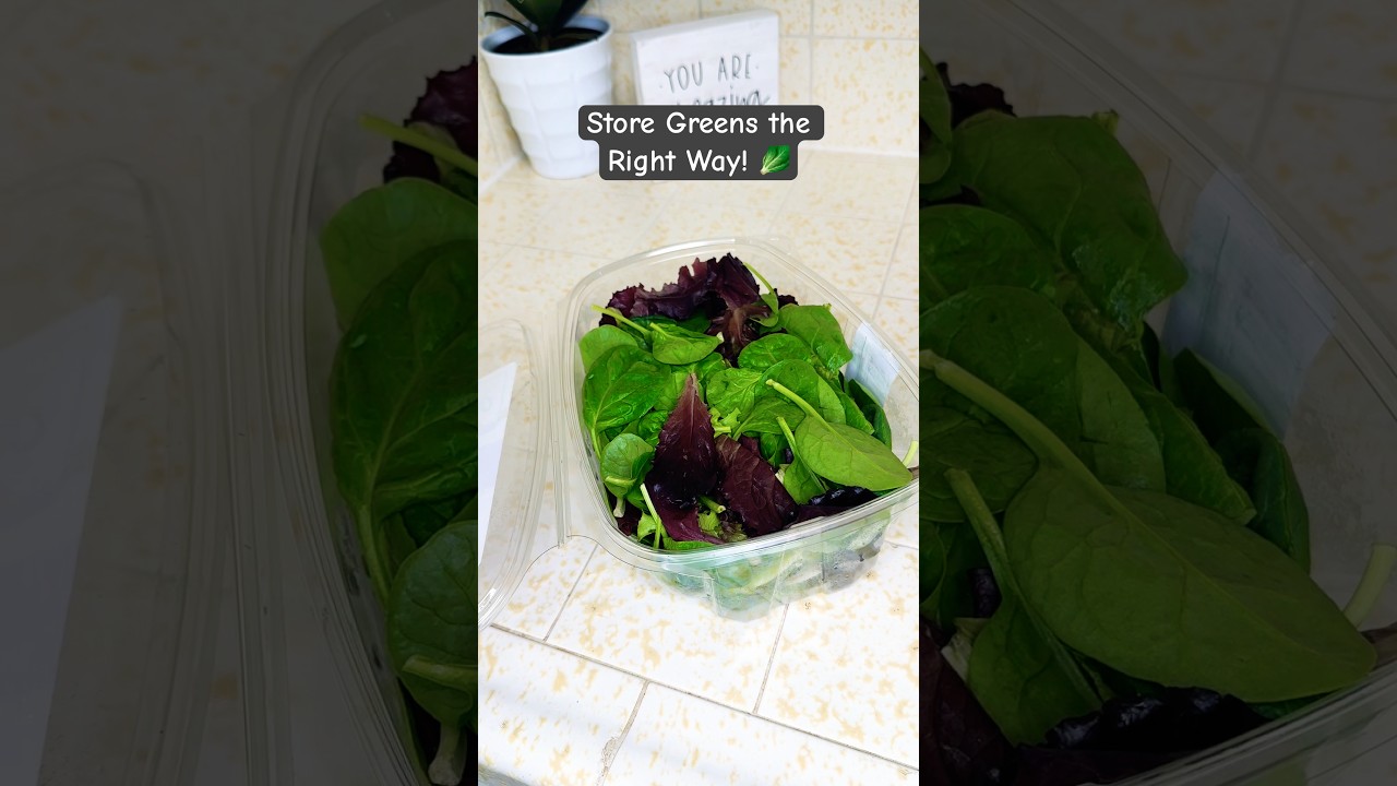 How to Keep Greens Fresh for Longer 🥬❄️ | Easy Fridge Hack #kitchenhacks #healthyeating