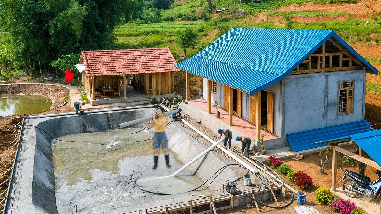 TIMELAPSE: A Talented Woman Builds and Installs Her Own Beautiful Swimming Pool in Just 170 Days