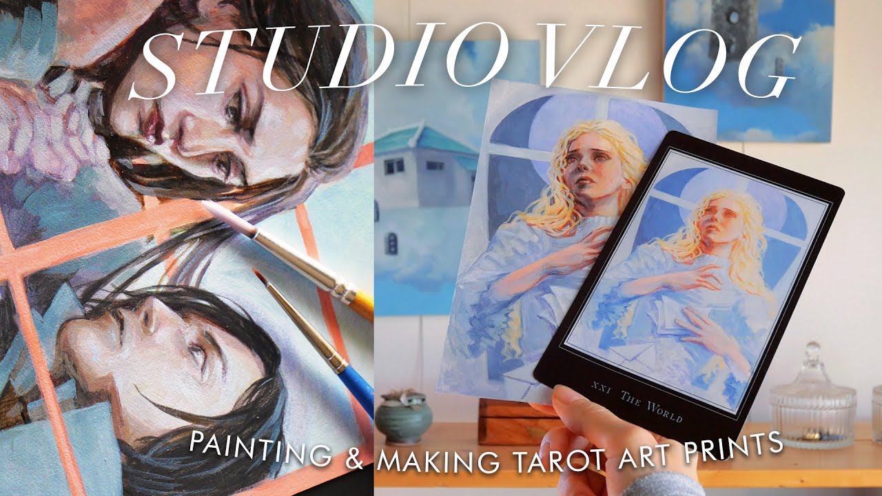 PAINT WITH ME ◆ painting tarot card illustrations ◆ how I make art prints & create 3D references