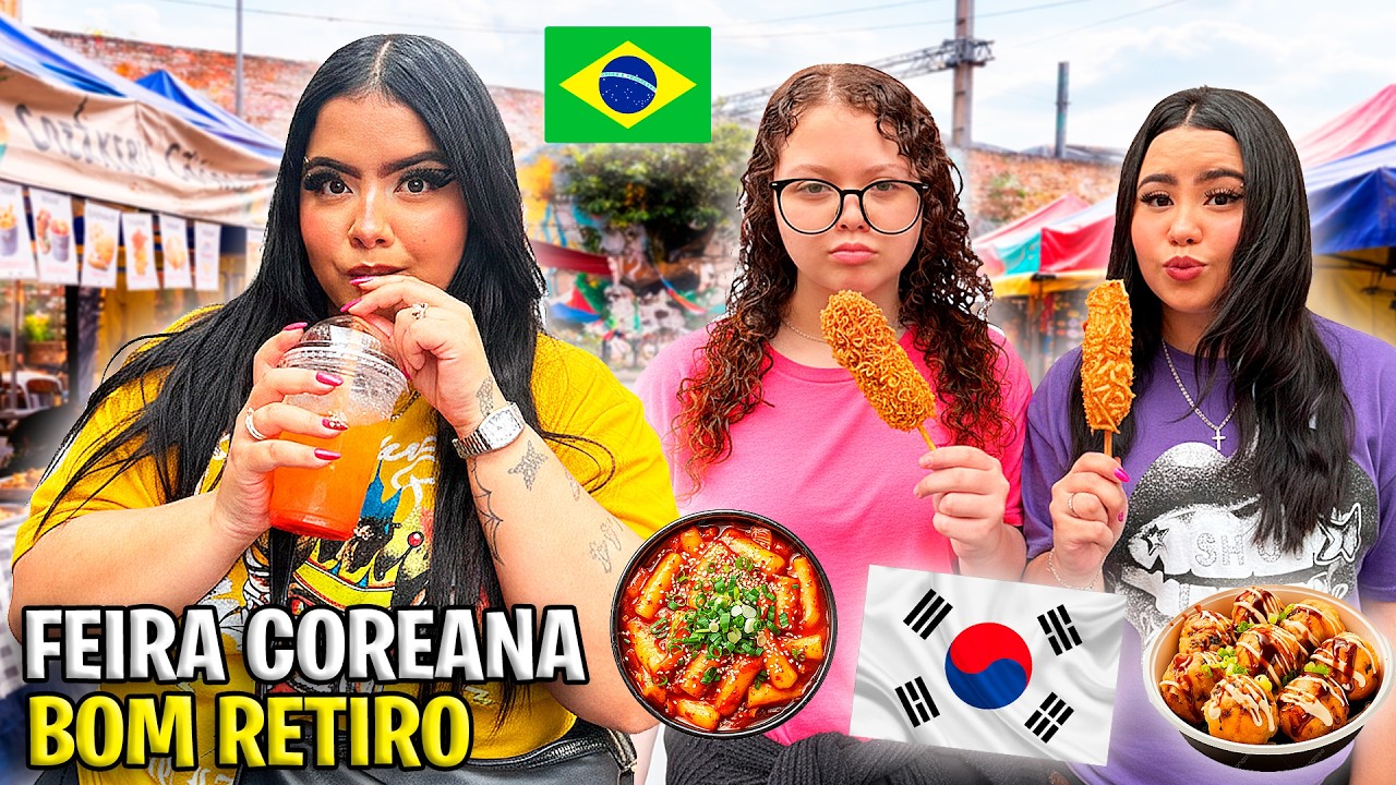 UM DIA INTEIRO COMENDO COMIDAS COREANAS NO BOM RETIRO | Bibi e Lud