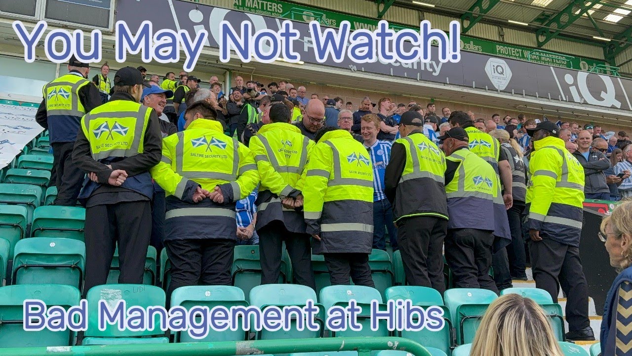 Hibernian FC Edinburgh. One of my favourite grounds to visit. Watch fans get blocked by stewards