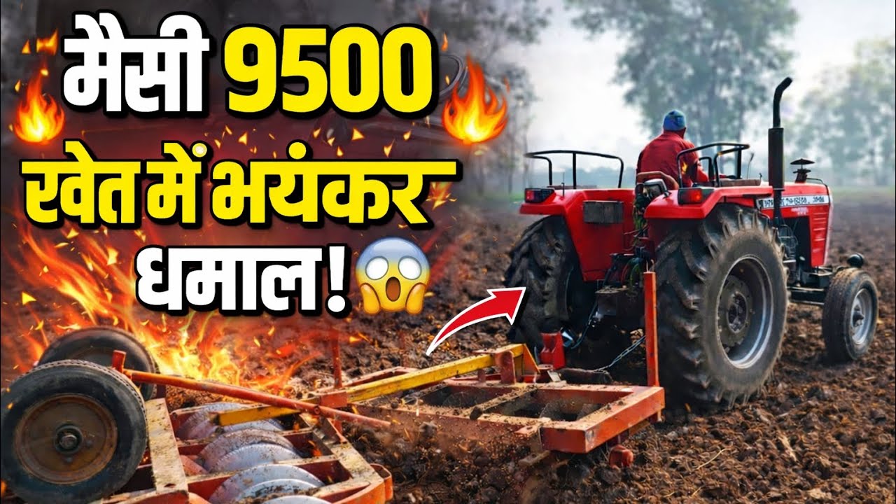 आज मैसी 9500 ने 9 हरे खेत में मचा दिया धमाल 😱@Ankitvlog5