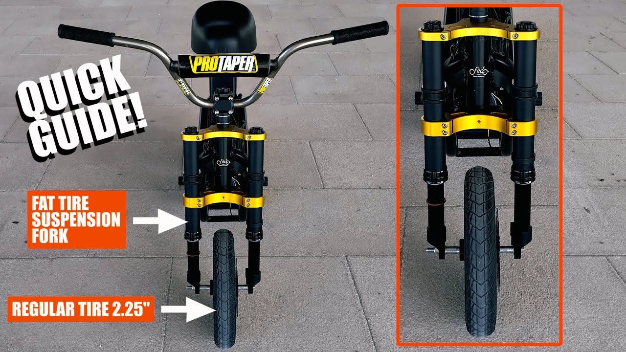 How to Install a Regular Tire on a Fat Tire Bike Suspension Fork | Fiido Q1s | Electric Scooter