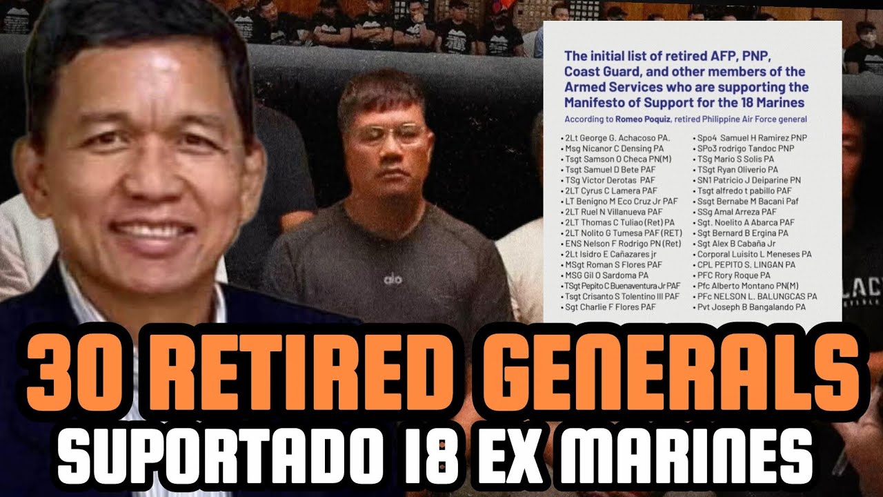 BREAKING | 102 RETIRED AFP/PNP OFFICERS SUPORTADO ANG 18 EX MARINES