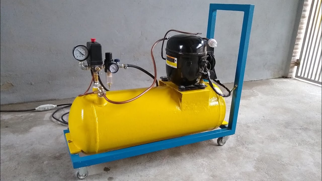 Fiz um compressor com motor de geladeira ..how to make a compressor with a refrigerator motor