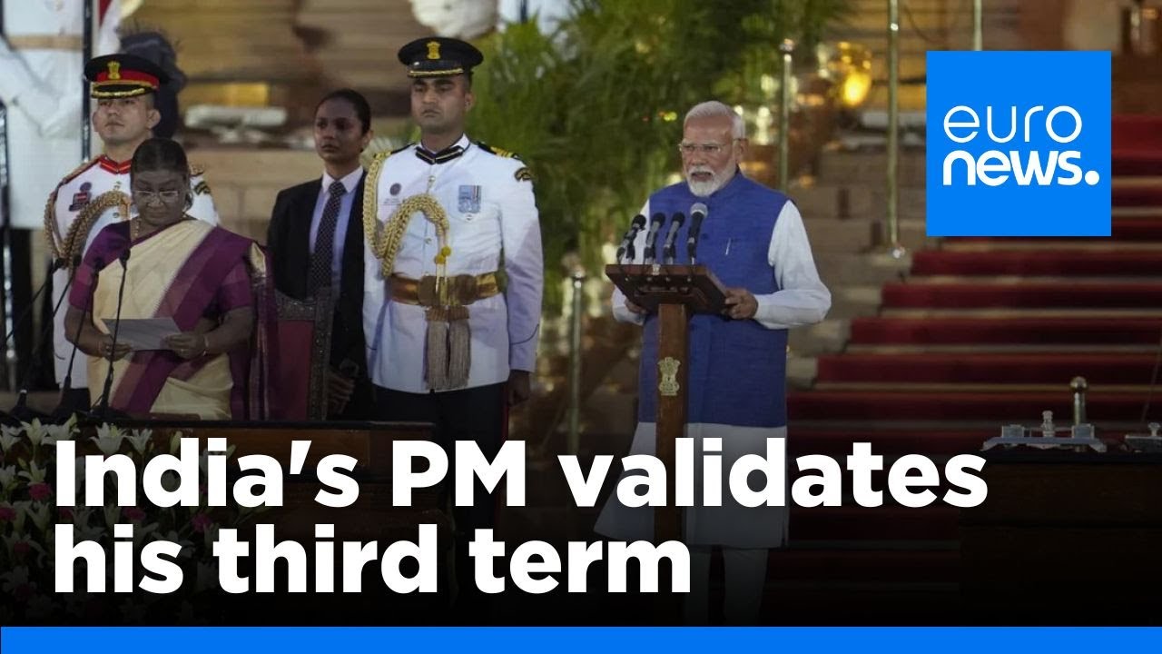 India's PM Narendra Modi sworn in for rare third term after weak election showing | euronews 🇬🇧