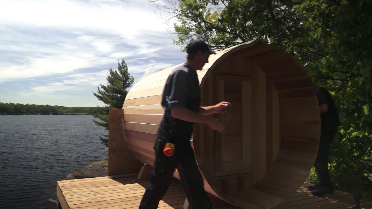 Saunafin Panoramic  Barrel Sauna Assembly