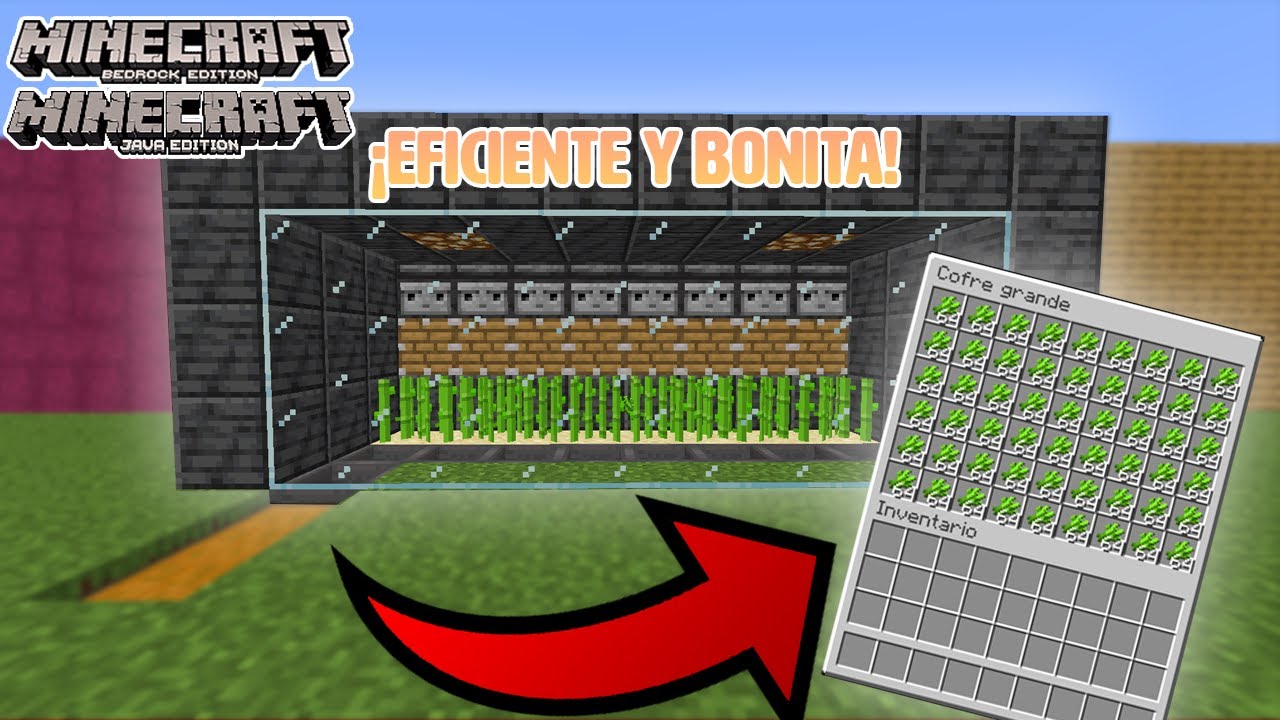 Como HACER una GRANJA de CA&Ntilde;A de AZ&Uacute;CAR *AUTOM&Aacute;TICA* en MINECRAFT 1.18 (JAVA & BEDROCK)