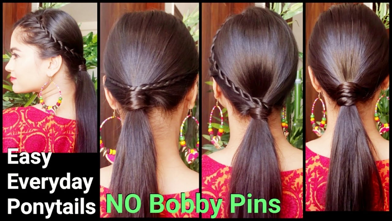 3 EASY EVERYDAY Ponytail Hairstyles for Medium to long Hair for DIWALI// Indian Hairstyles