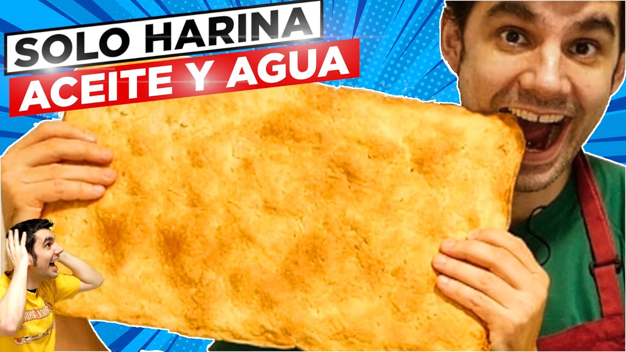SOLO HARINA ACEITE y AGUA!😍🍕😋 PIZZA muy CRUJIENTE RÁPIDA Y FÁCIL (PAN DE QUESO CROCANTE) Receta