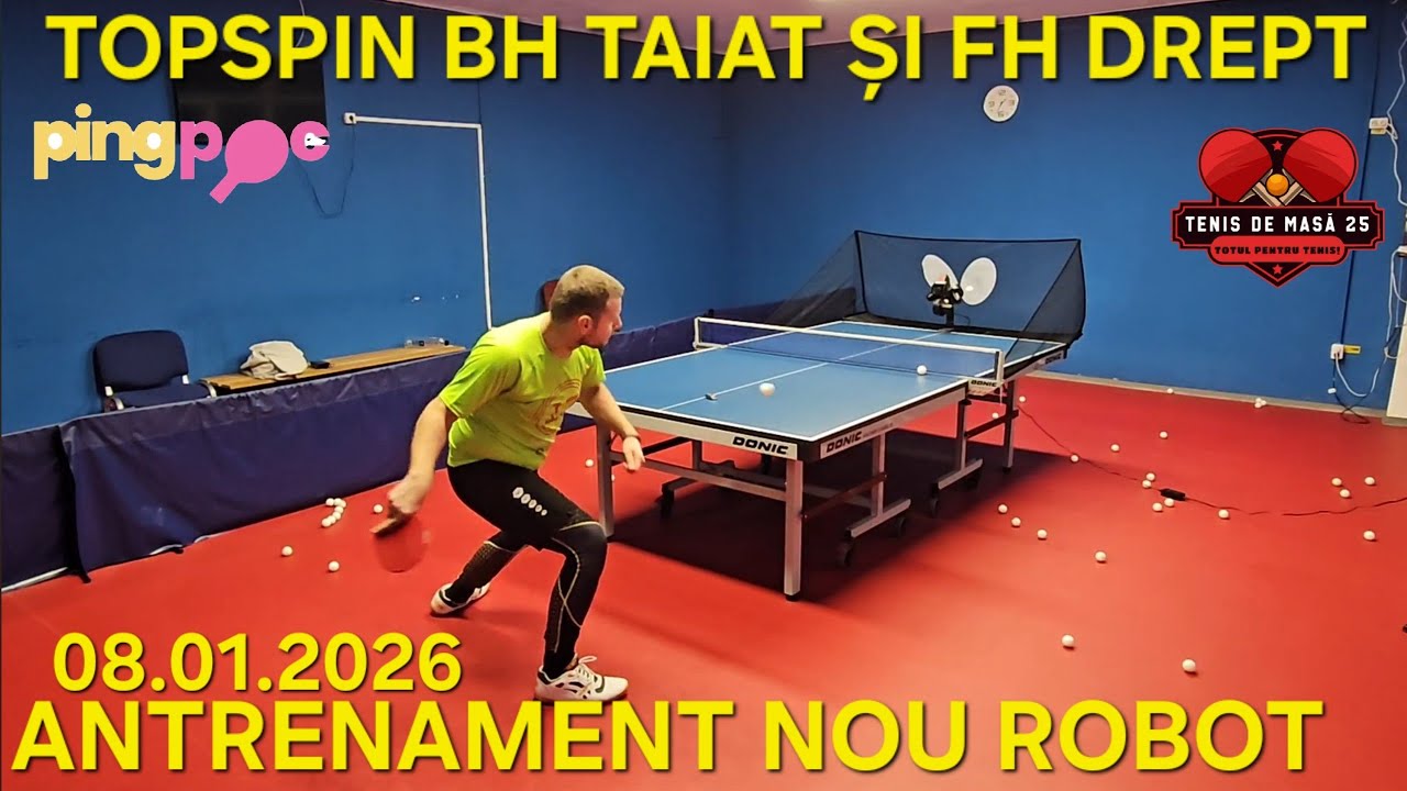 Antrenement robot BH taiat scurt și FH tras drept 08.01.2026