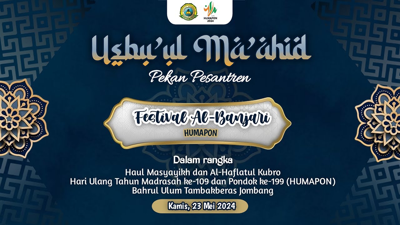 🛑LIVE  USBU'UL MA'HID PEKAN PESANTREN | FESTIVAL BANJARI Se-Jawa Timur