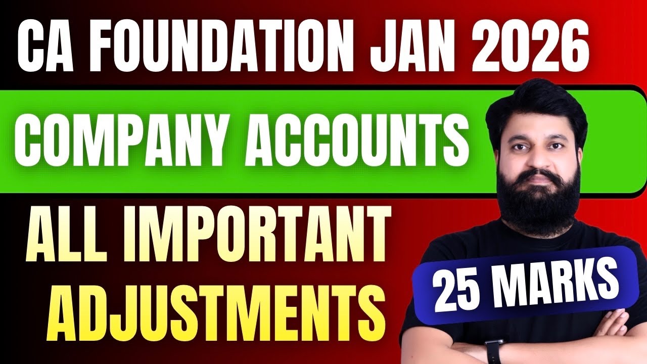 25 Marks I Company Accounts I CA Foundation Company Accounts Revision I All Important Adjustment