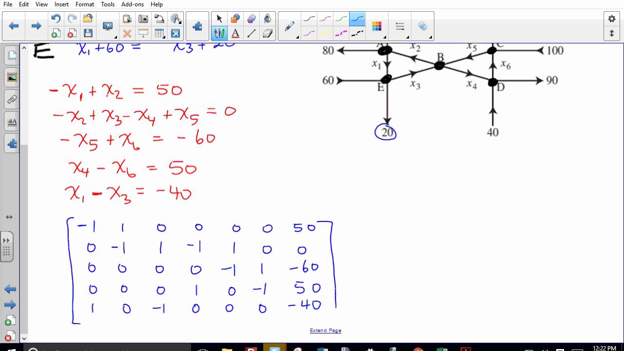 Linear Algebra Network Example