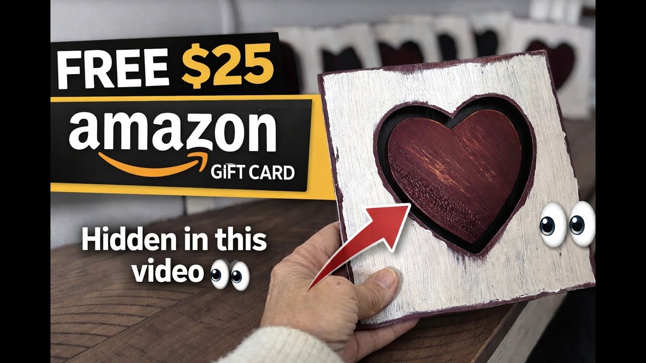 Спрятана бесплатная подарочная карта Amazon на 25 долларов 👀 | Я сделала 8 рамок в форме сердца в...
