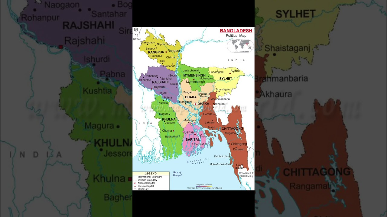Bangladesh Political Map #ytshorts #geography #earth #gk2023  #gkquiz2023 #map #bangladesh