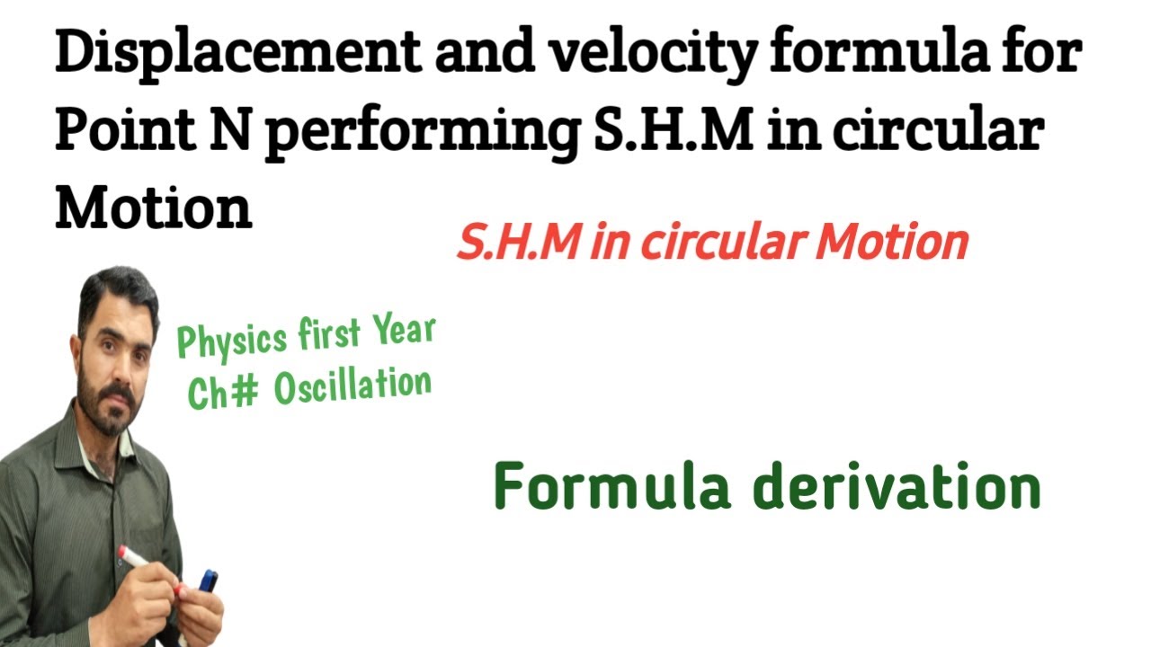 L 9 Displacement and Velocity formula for point N performing S H M  in circular motion