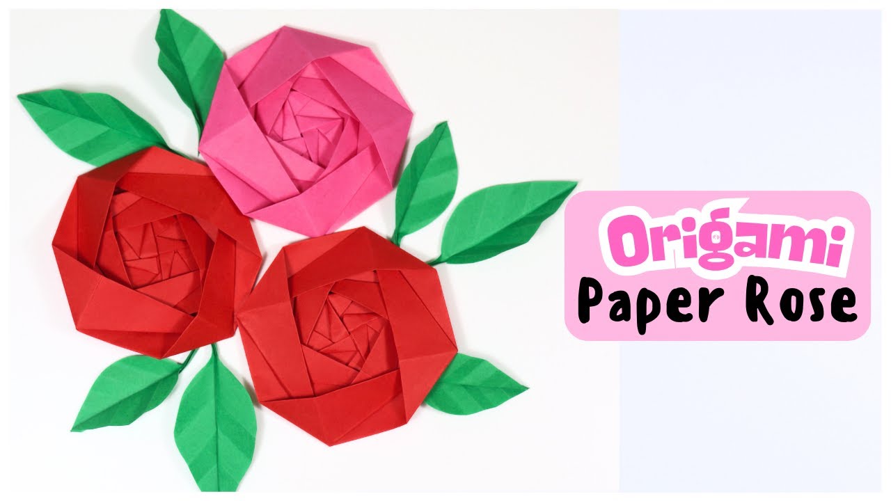 How to Make a Beautiful Origami Rose and Leaves 🌹 | Easy Step-by-Step Tutorial