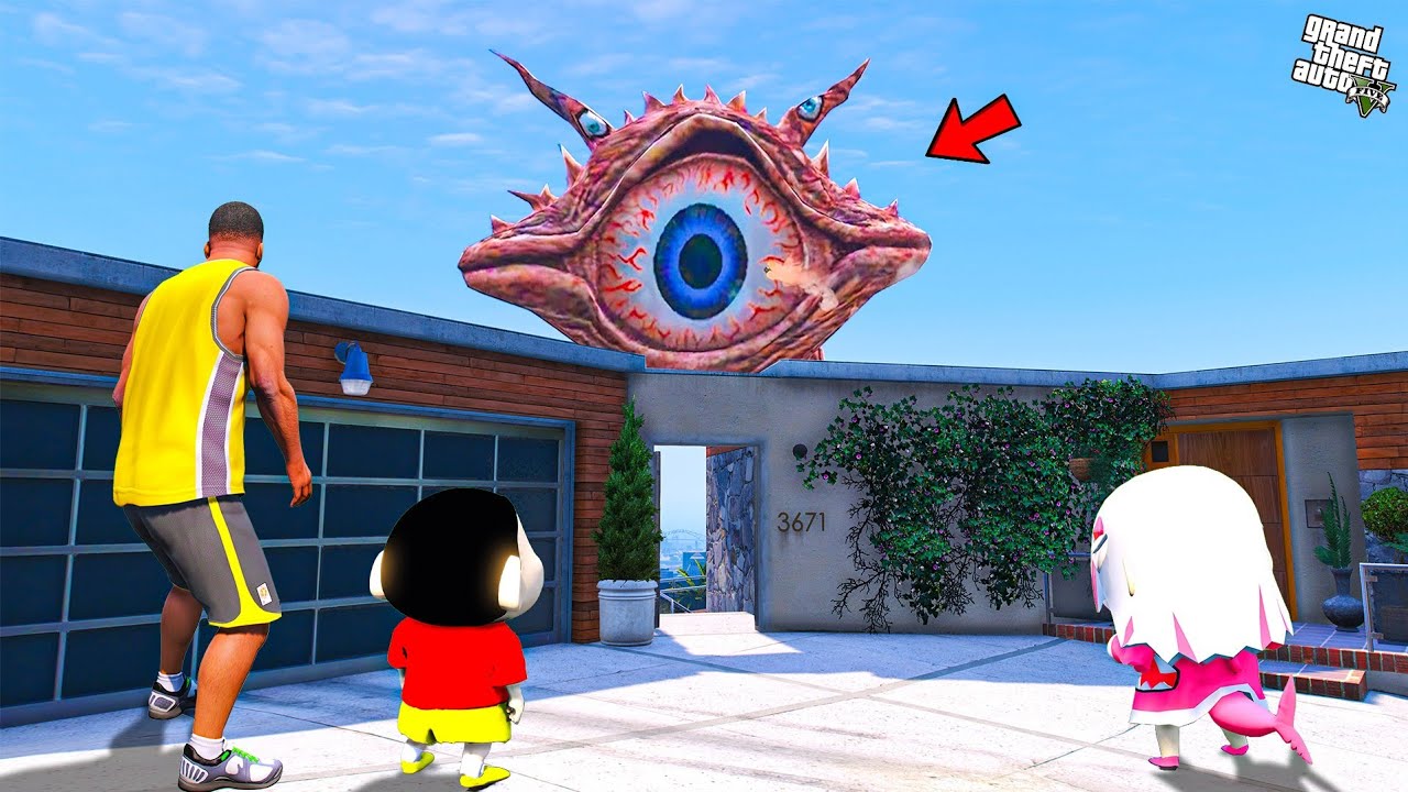 Shinchan & Franklin House Become A Eye Monster House in GTA 5