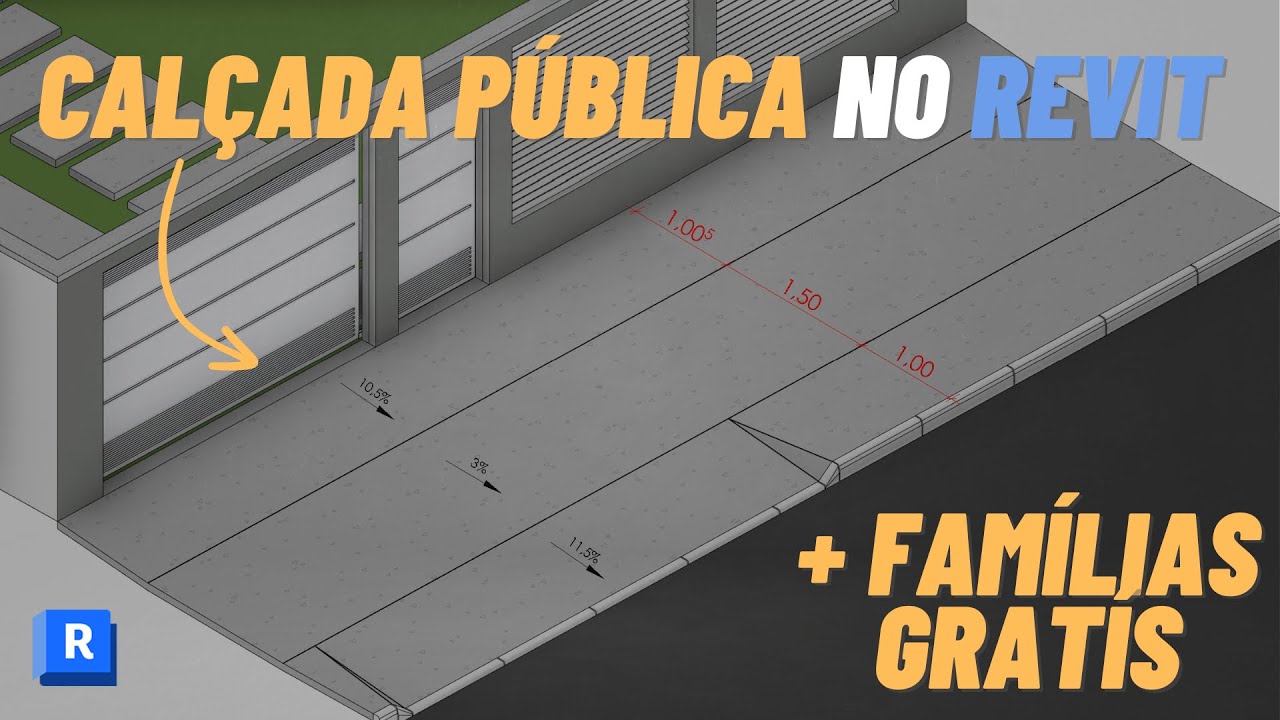Como fazer CALÇADA externa/pública no REVIT (famílias grátis)