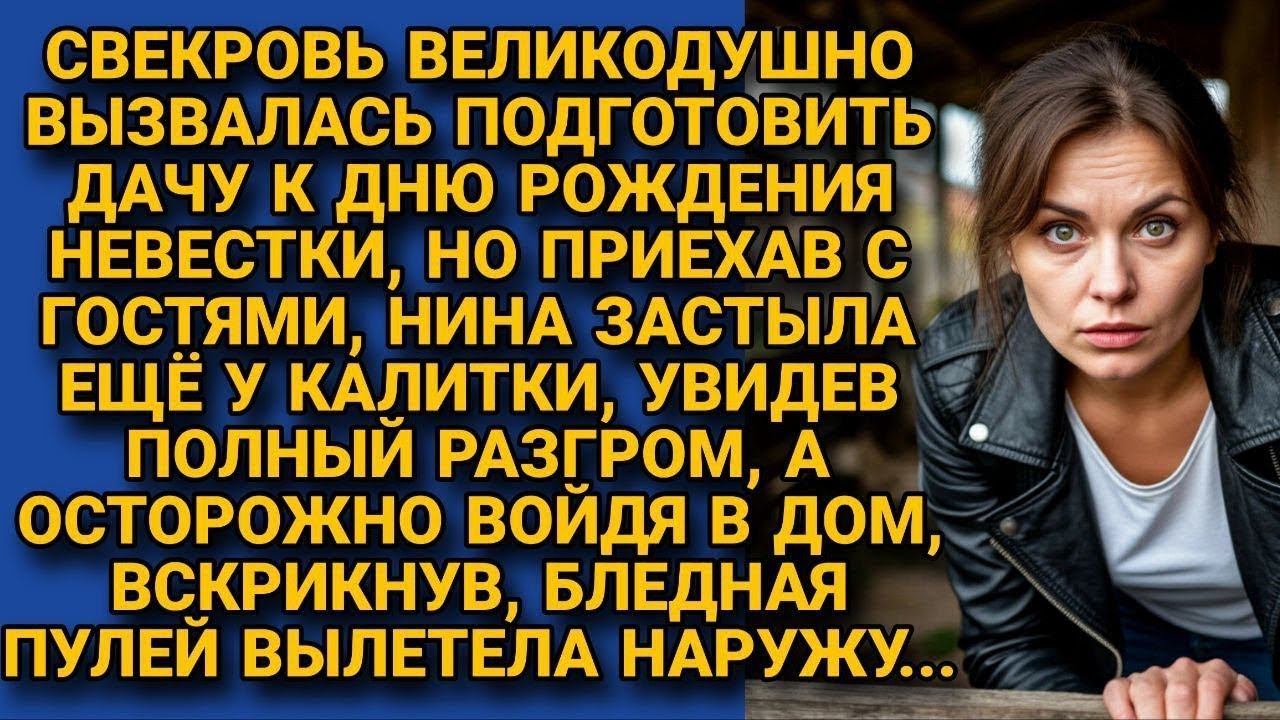 Свекровь готовила дачу к празднику, но приехав, Нина увидела разгром во дворе, а войдя в дом...