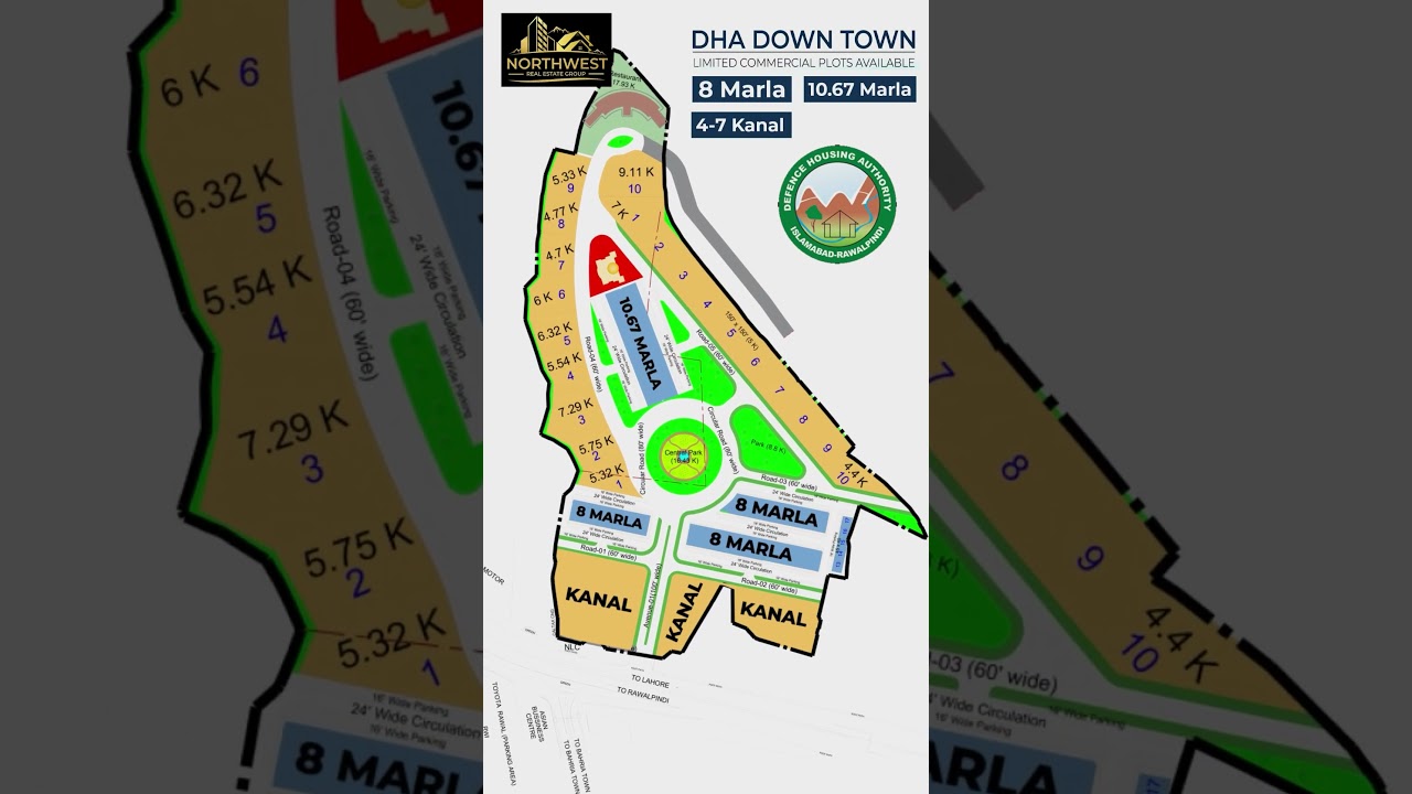 DHA Downtown Commercial Plots for Sale &ndash; 10.67 Marla  Contact Now: 𝟎𝟑𝟑𝟑-𝟓𝟔𝟎𝟗𝟎𝟎𝟒