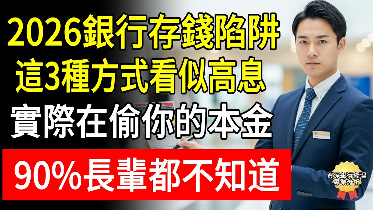 2026銀行存錢陷阱！這3種方式，看似高息實際在偷你的本金！90%的人都不知道！#真知生活 #銀行存款 #養老金安全 #理財陷阱 #老年人防騙
