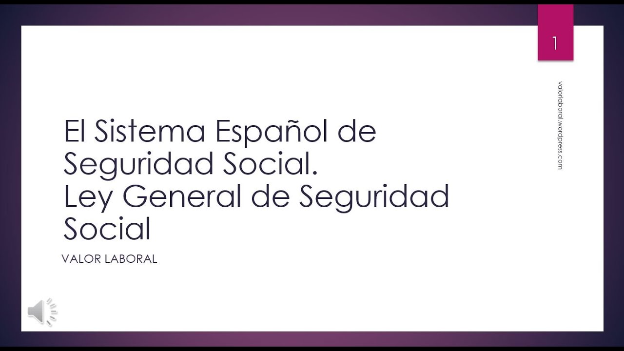 El Sistema Español de Seguridad Social TRLGSS