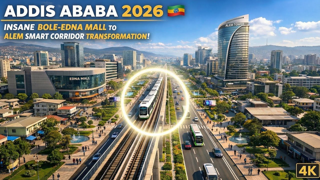 Addis Ababa 2026 🇪🇹 INSANE Bole&ndash;Edna Mall to Alem Smart Corridor Transformation (4K).