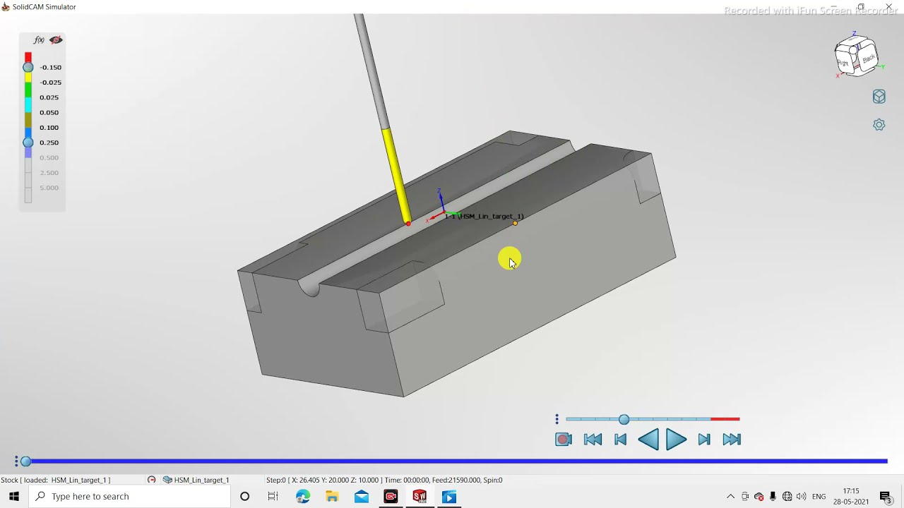 SOLID CAM 3D HSM (LINEAR MACHINING)
