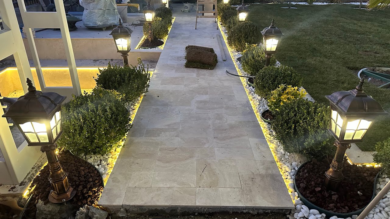 Sıfırdan bahçe düzenlemesi ( garden installation from scratch, plant design and roll grass planting)