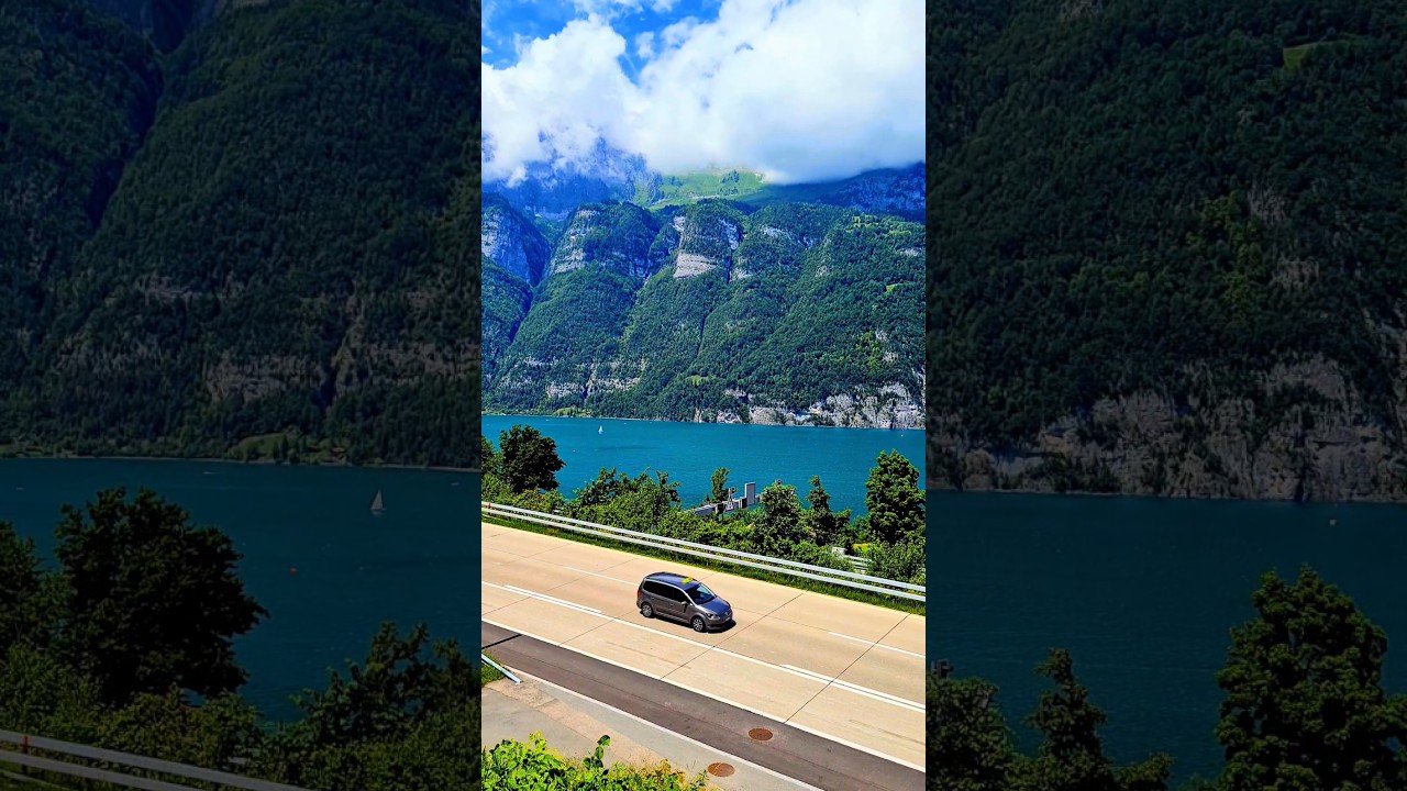 Walensee Switzerland 🇨🇭 #switzerland #walensee #travel #lake #nature #swissalps #reels #scenery #fun