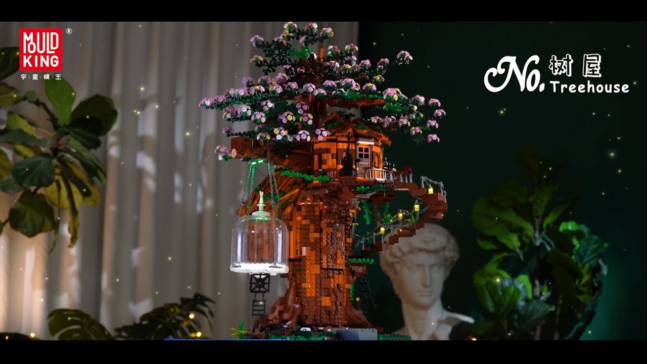 MOULD KING Building Blocks MOC The Tree House Model With Led lights Assemble Bricks Toys Gifts 16033