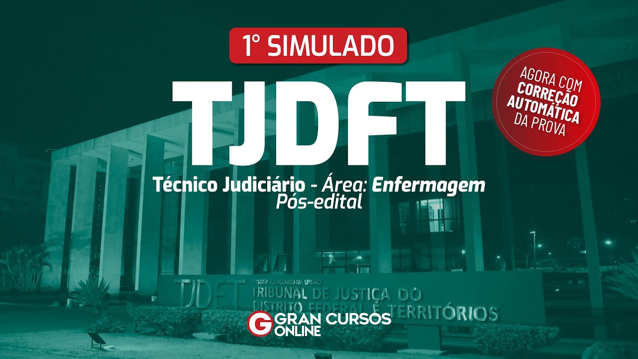 Corre&ccedil;&atilde;o do 1&deg; Simulado TJDFT: T&eacute;cnico Judici&aacute;rio - &Aacute;rea: Enfermagem