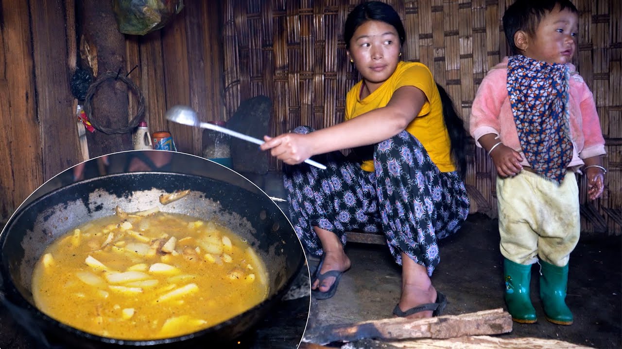 manjita cooks for her family || shepherd life of Nepal || 