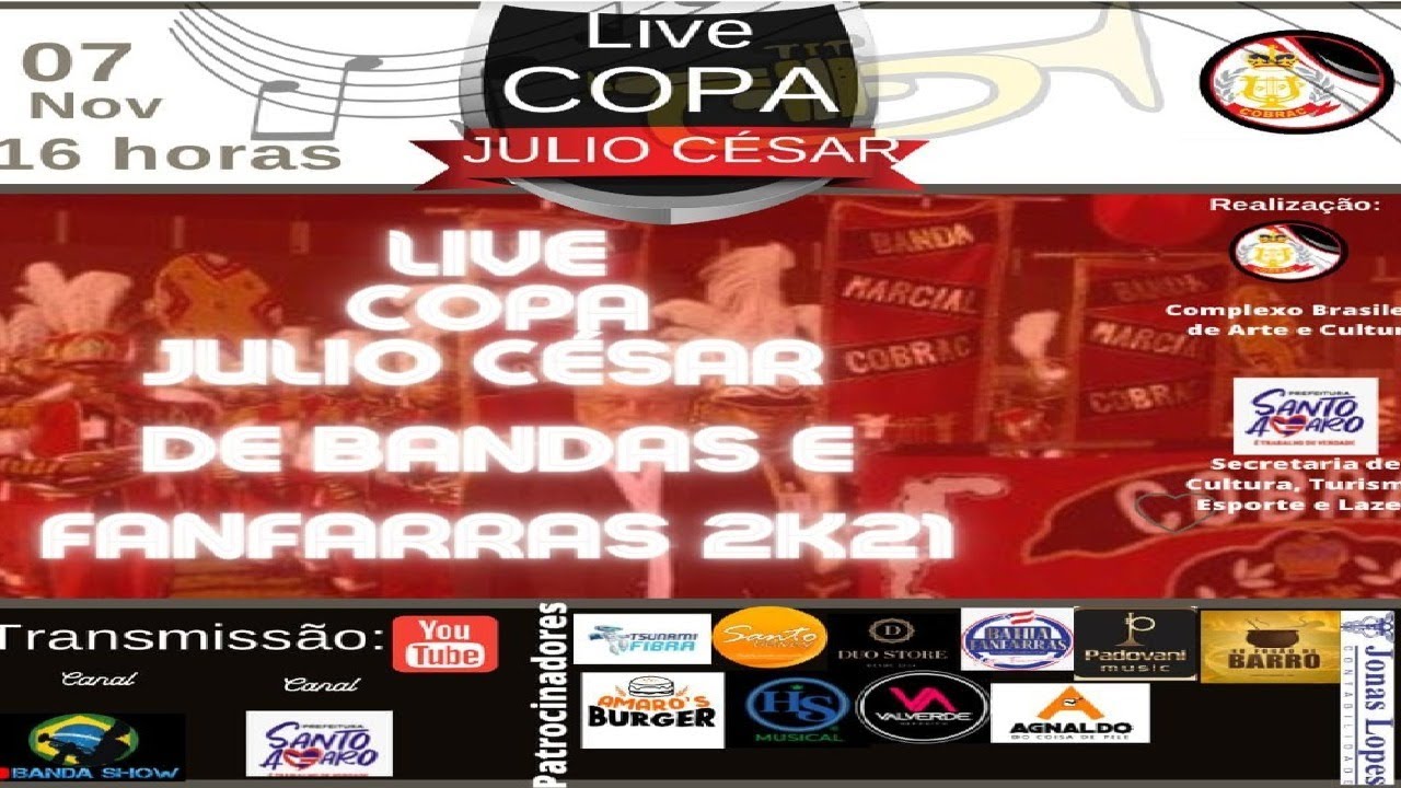 AO VIVO 🔴 COPA J&Uacute;ILIO C&Eacute;SAR  DE BANDAS E FANFARRAS 2021 - SANTO AMARO -BA