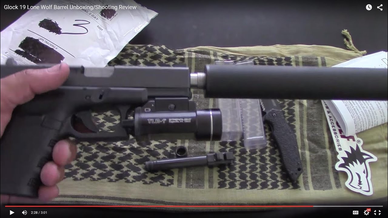 Glock 19 Lone Wolf Barrel Unboxing/Shooting Review