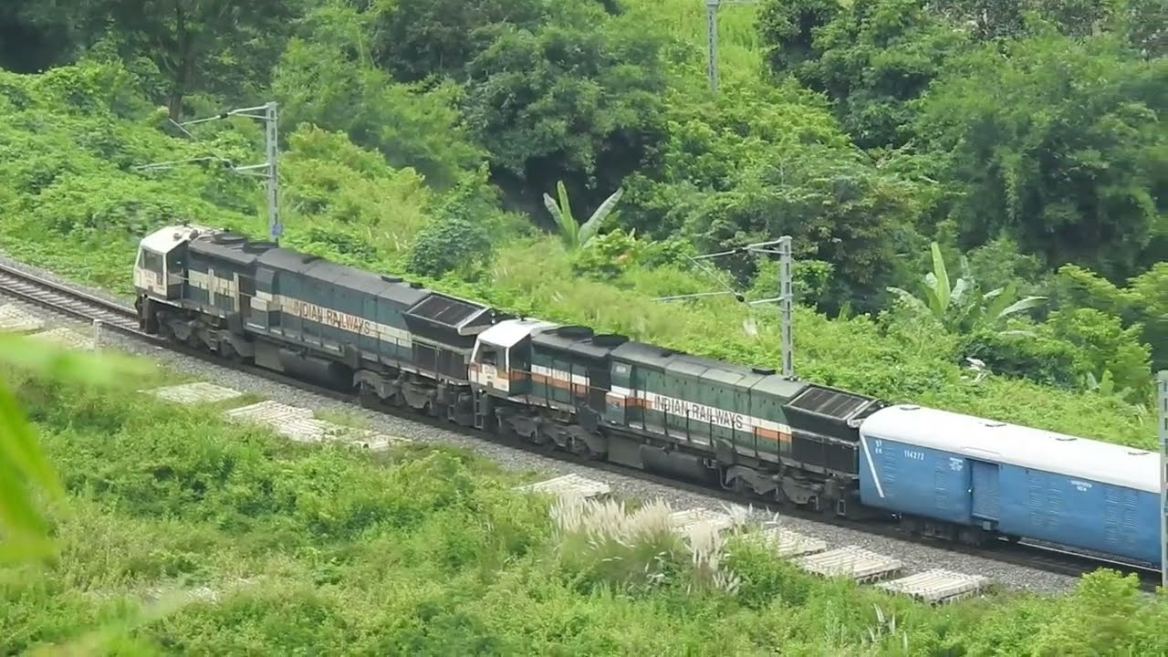 Train through the hills