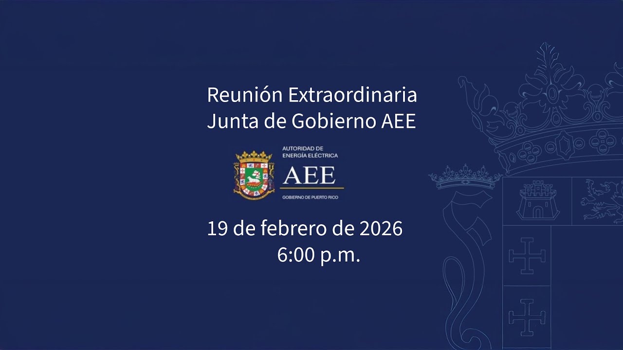 Reuni&oacute;n Extraordinaria de la Junta de Gobierno AEE - 19 de febrero de 2026
