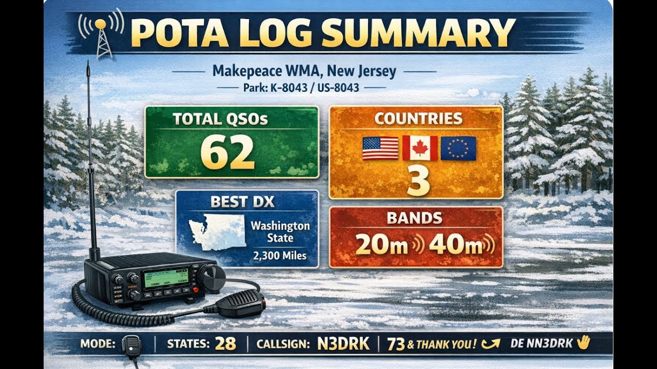 Snowy POTA Activation in New Jersey