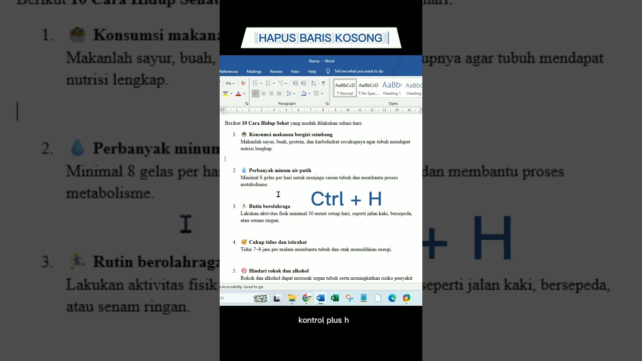 Hapus Baris Kosong di Microsoft Word 